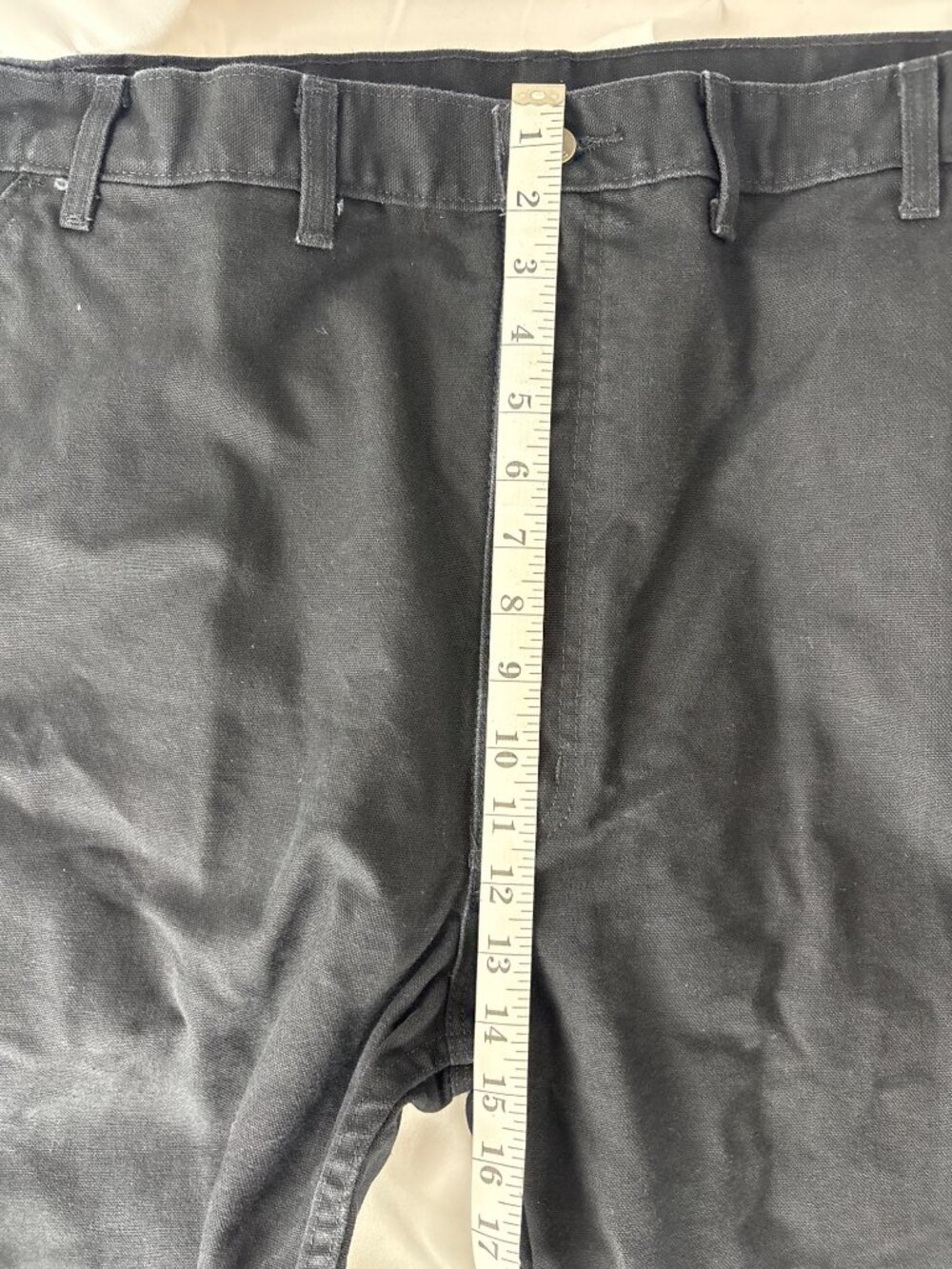 VTG Carhartt B11 Loose Fit Black Washed Duck Canvas Carpenter Work Pants 44x34 - Picture 10 of 12